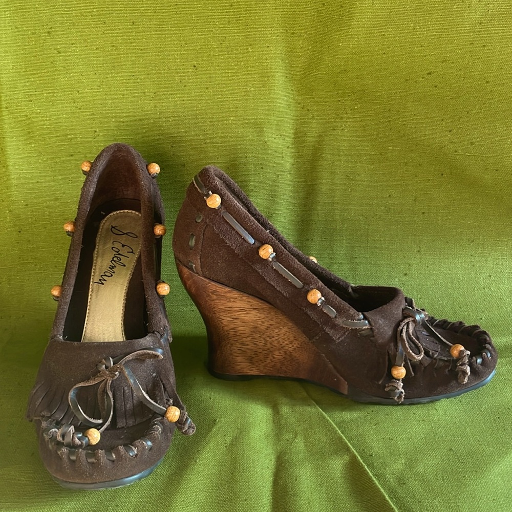 Sam Edelman Brown Suede Wedge Moccasin Heels